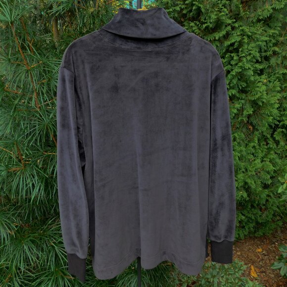 Le Verde Soft Stretchy Velour Turteneck Sweater With Ribbed Trim & Side Slits XL - Picture 3 of 3